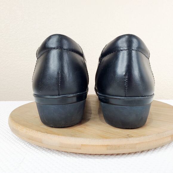 Clarks Mary Jane Shoes Women 10 Kennon Black Strap Work Office Wedge - Picture 8 of 13